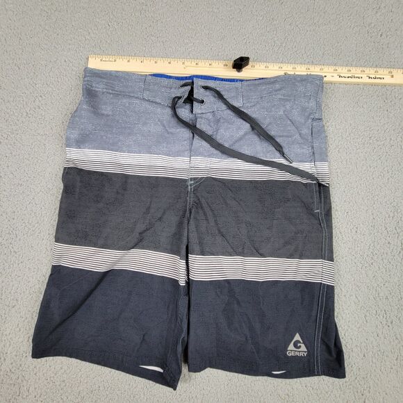 Gerry Mens Medium Swim Board Shorts Gray Flat Front Outdoors Trunks - Picture 5 of 11